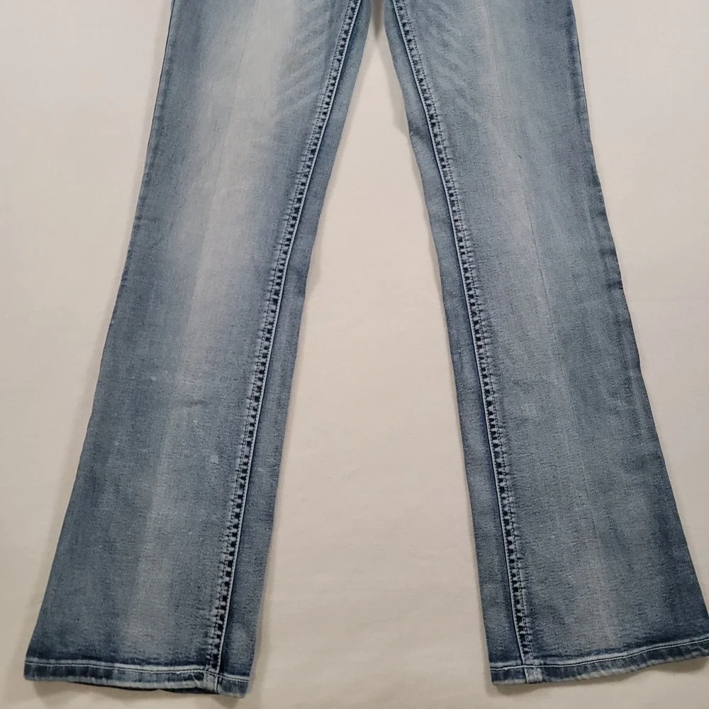 Platinum Plush Women Jeans‎ Size 9 Bootcut Blue Denim Studded Pockets